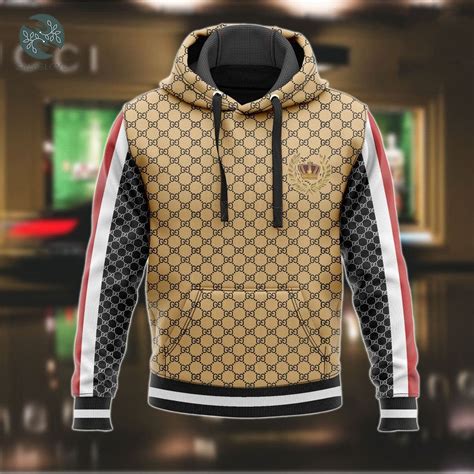 gucci white hoodie with gold zipper|Gucci distressed hoodie.